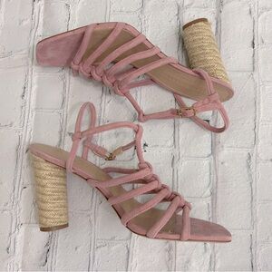 Veronica Beard Dusty Pink Suede Jute Heel Shoes